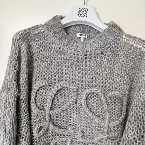 Loewe Anagram open-knit mohair-blend sweater - Picture 8 of 13